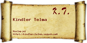 Kindler Telma névjegykártya